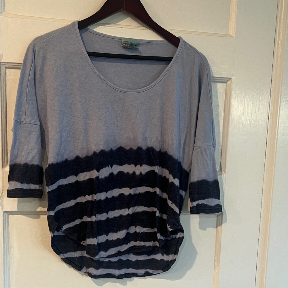 C&C California Blue and Black Tie-Dye Long Sleeve Top - Picture 2 of 2